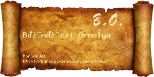 Bánóczi Orsolya névjegykártya